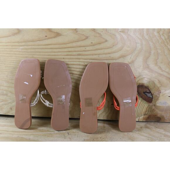 Azalea Wang Sandals Womens 11 Lot of 2 Gold Orange Steston Slip On Rope New - Picture 2 of 10